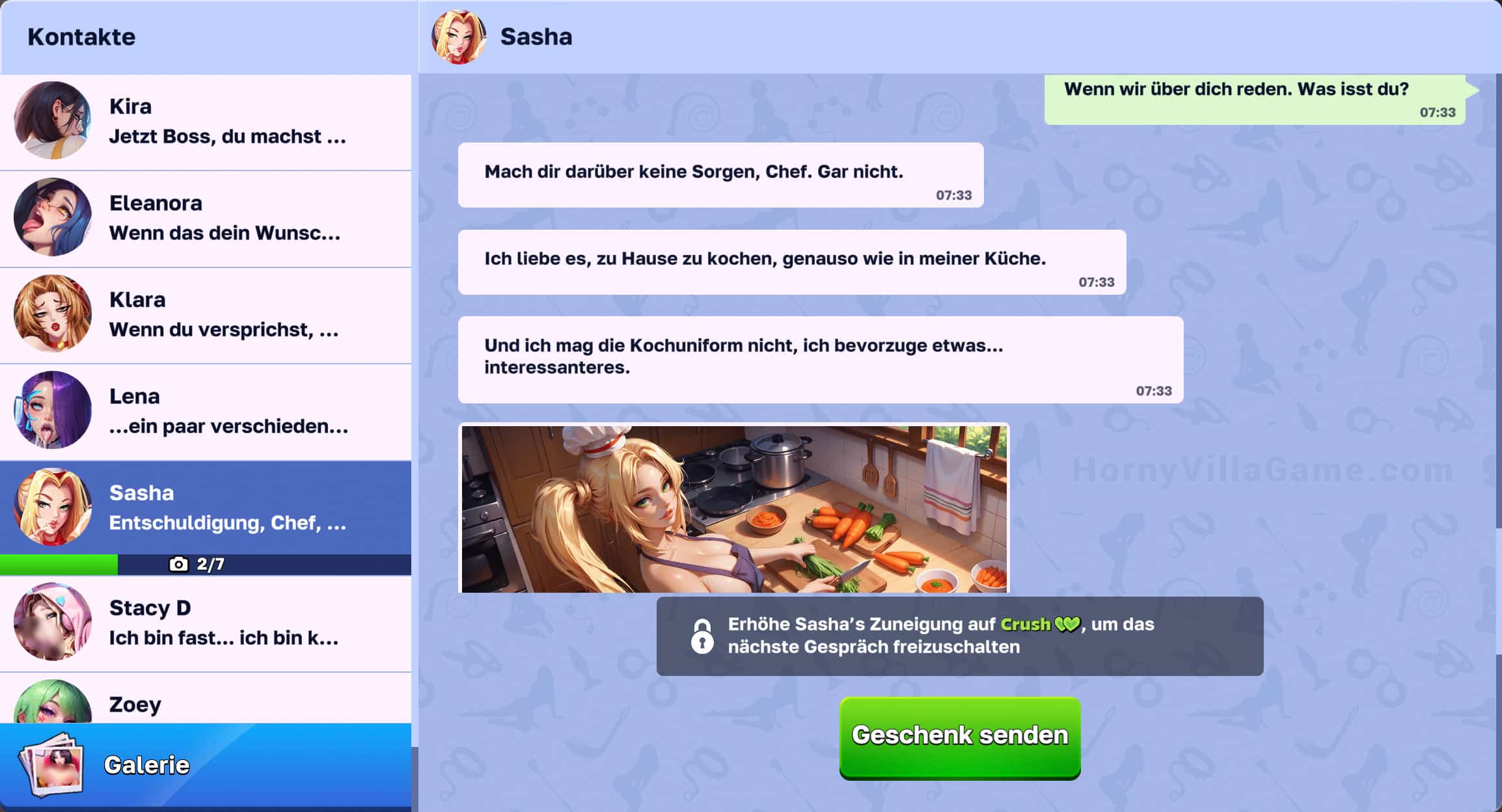 Chat mit der Figur Sasha