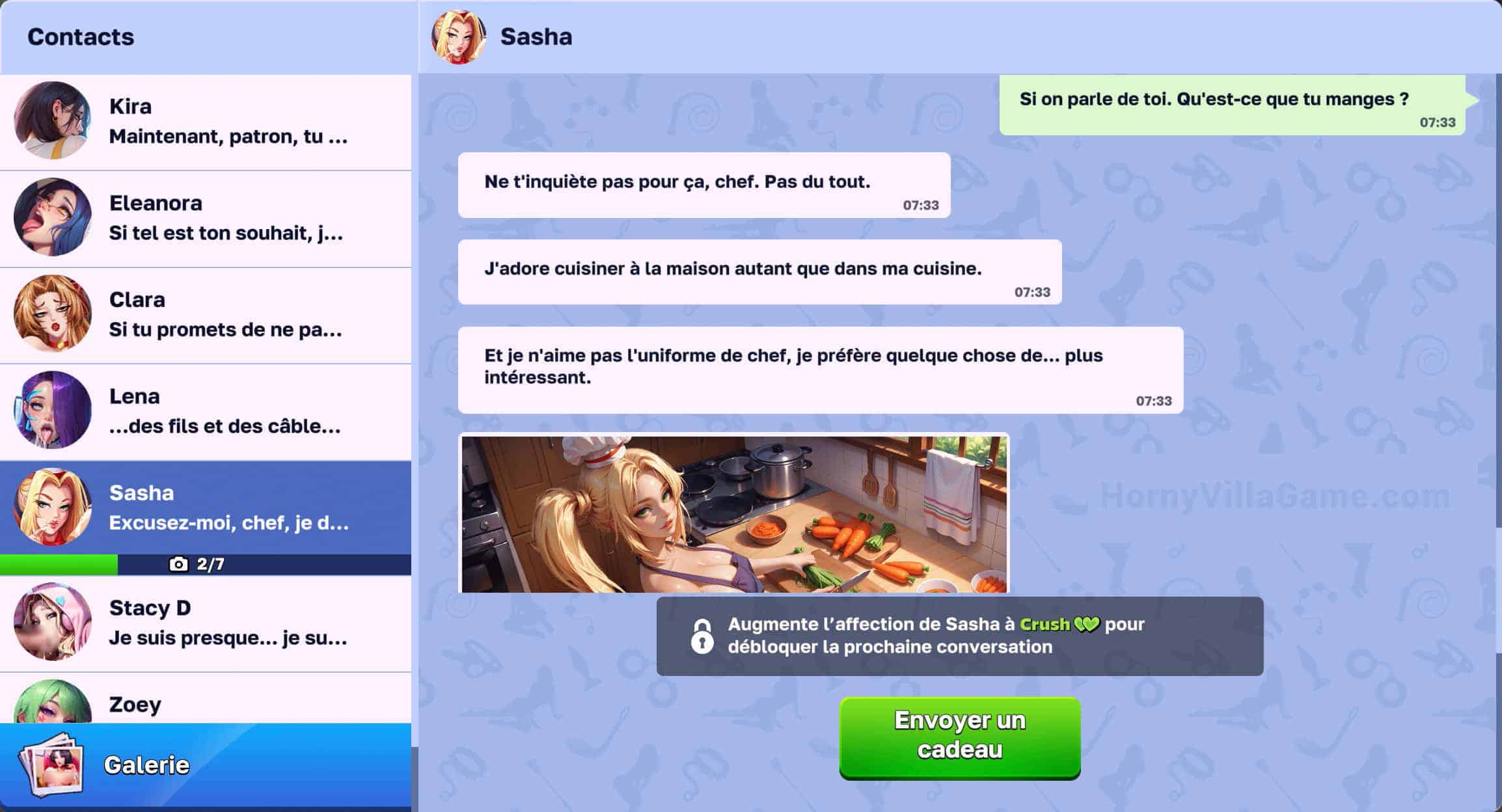 Chat avec le personnage Sasha